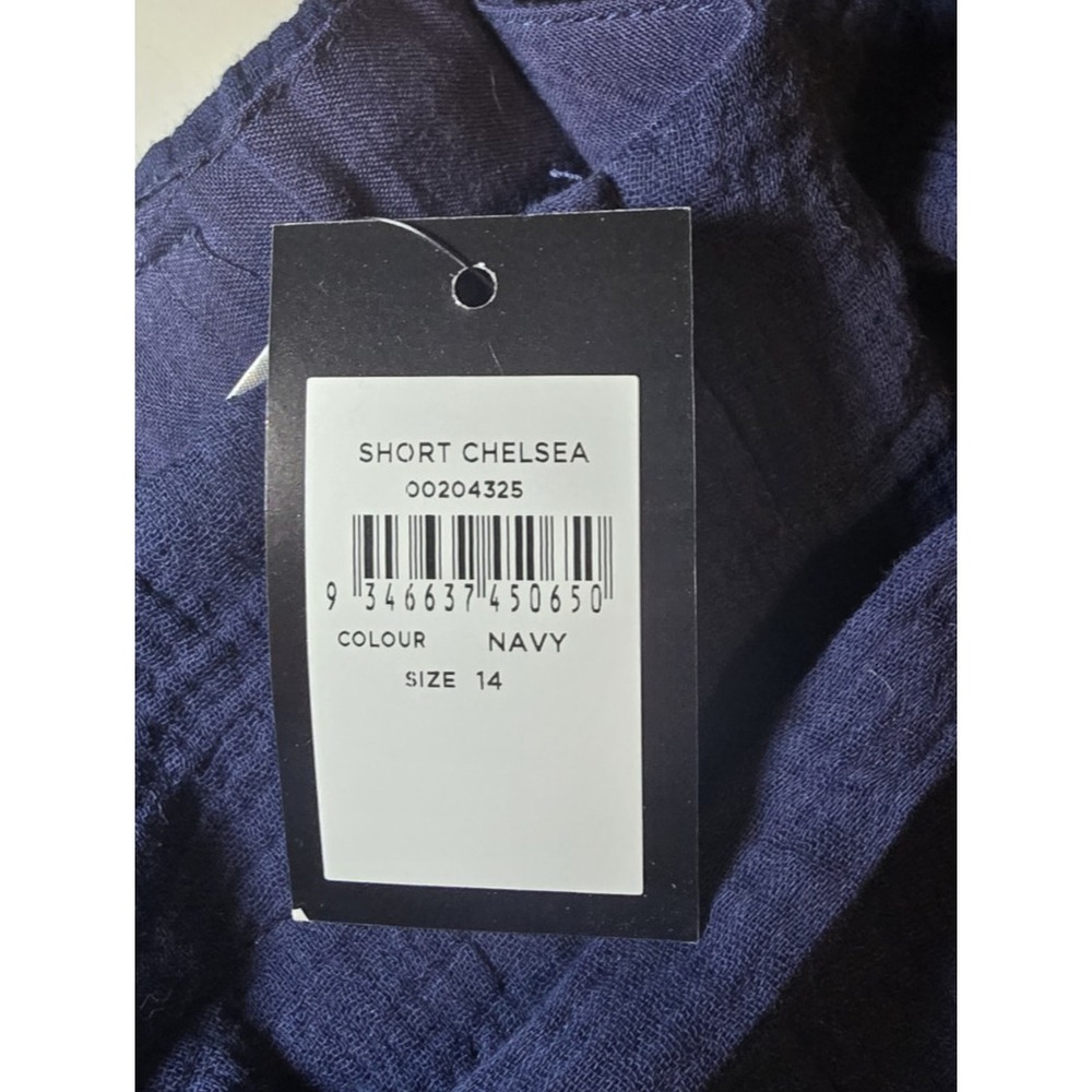 NWT Avenue Short Navy Belt Bow Pockets Stretch Lightweight Coastal Beach Sz 14 - Picture 7 of 9